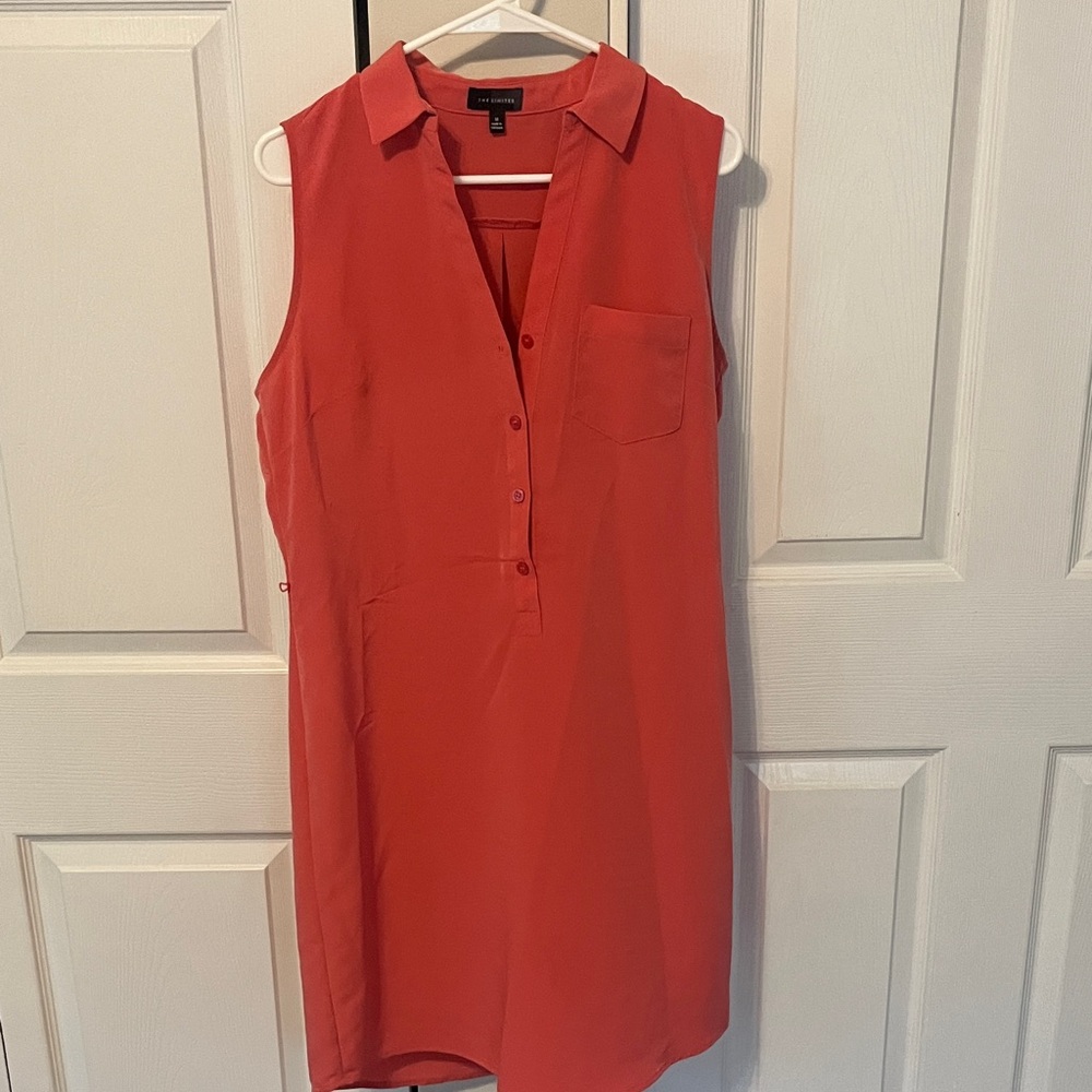 The Limited Coral Sleeveless Shirtdress